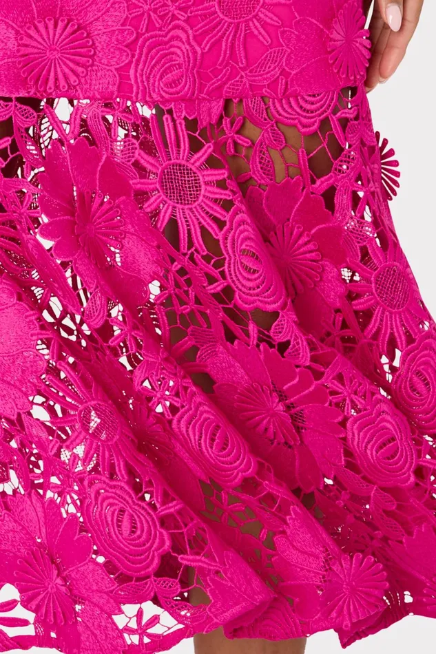 Milly Tahlia Cady Lace Combo Dress Fuchsia Women Dresses Milly Tahlia Cady Lace Combo Dress Fuchsia Women Dresses
