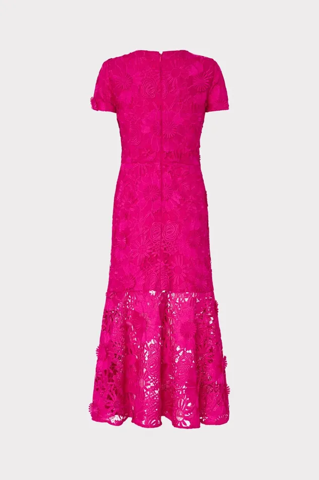 Milly Tahlia Cady Lace Combo Dress Fuchsia Women Dresses Milly Tahlia Cady Lace Combo Dress Fuchsia Women Dresses