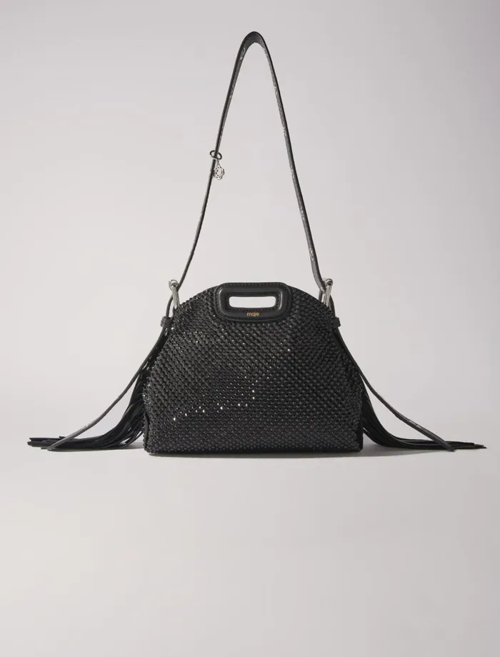 Mini Bags Women Maje Miss M Mini Rhinestone Bag Black