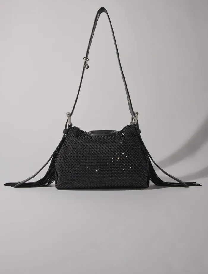 Mini Bags Women Maje Miss M Mini Rhinestone Bag Black