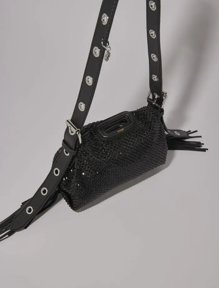 Mini Bags Women Maje Miss M Mini Rhinestone Bag Black