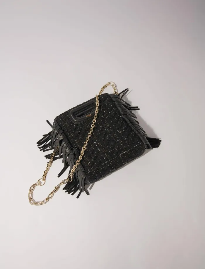 Mini Bags Women Maje Quilted Tweed Mini M Bag Black