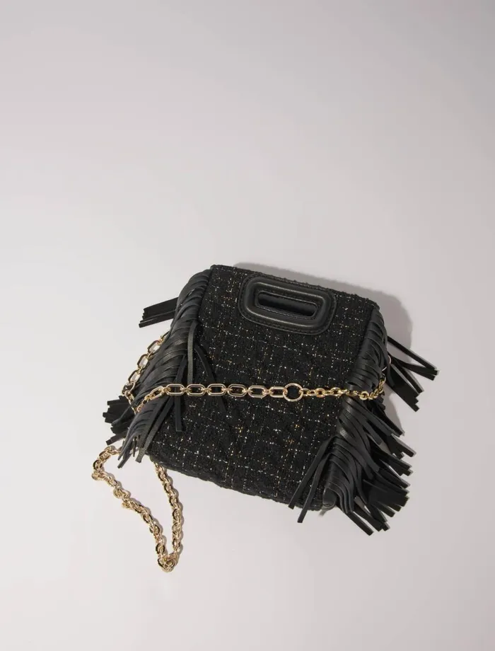 Mini Bags Women Maje Quilted Tweed Mini M Bag Black