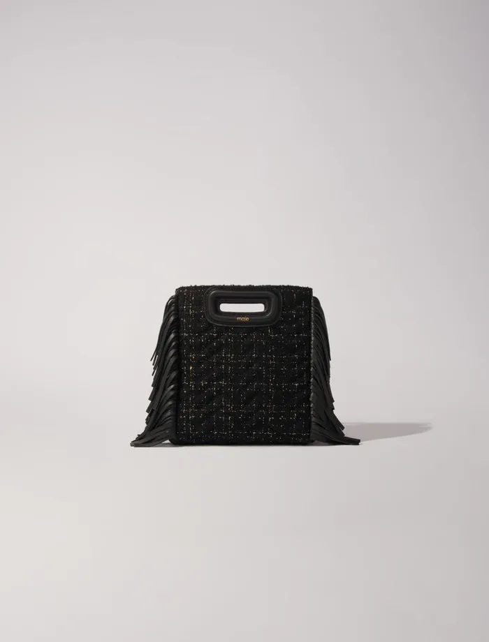 Mini Bags Women Maje Quilted Tweed Mini M Bag Black