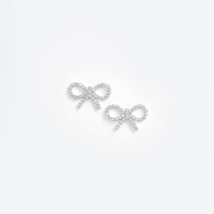 Mini Bow Crystal Earrings Women Self Portrait Jewellery