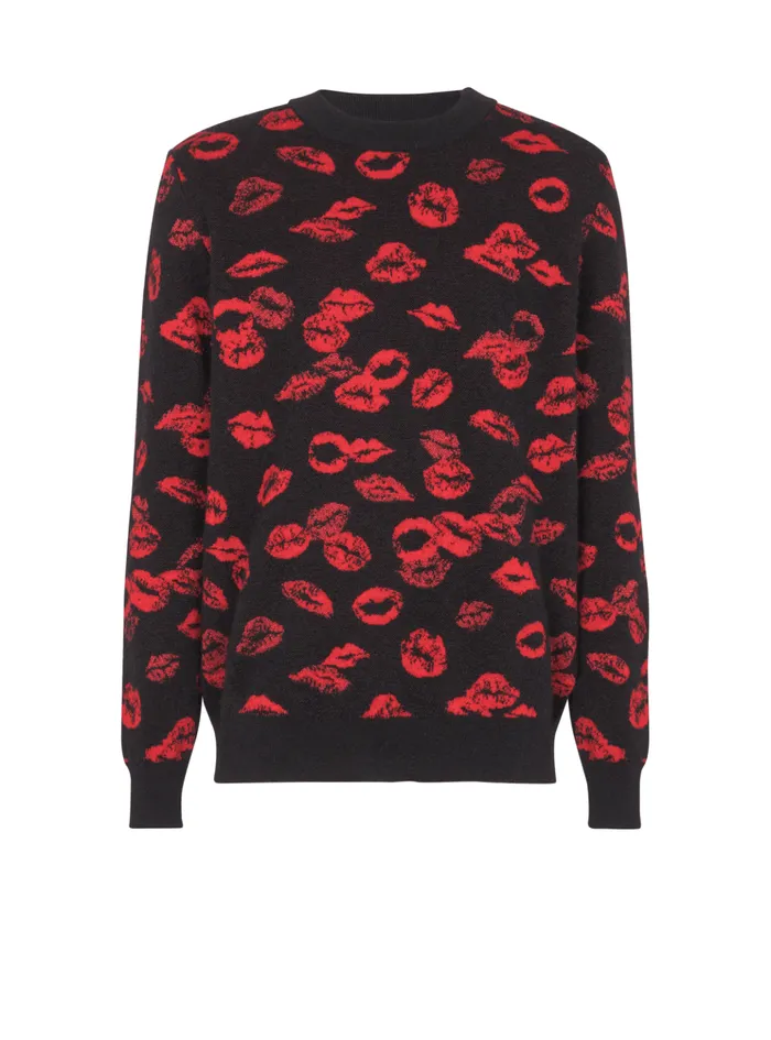 Mohair Kiss Jumper Black Men Balmain Knitwear