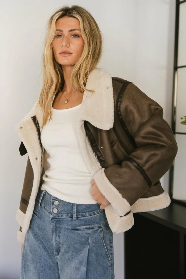 Mountain Peaks Moto Jacket Mocha Women Bohme Outerwear