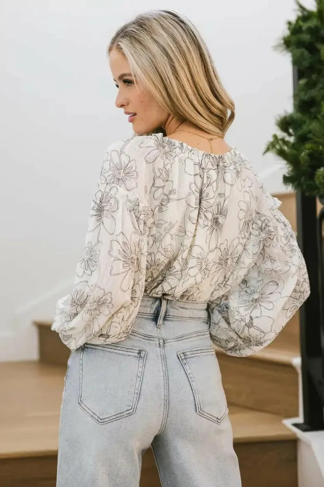 Natalie Floral Blouse Ivory Women Bohme Tops