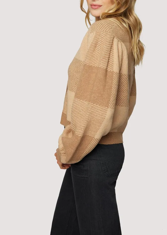 Nature School Cardigan Camelgingham Women Lost Wander Tops