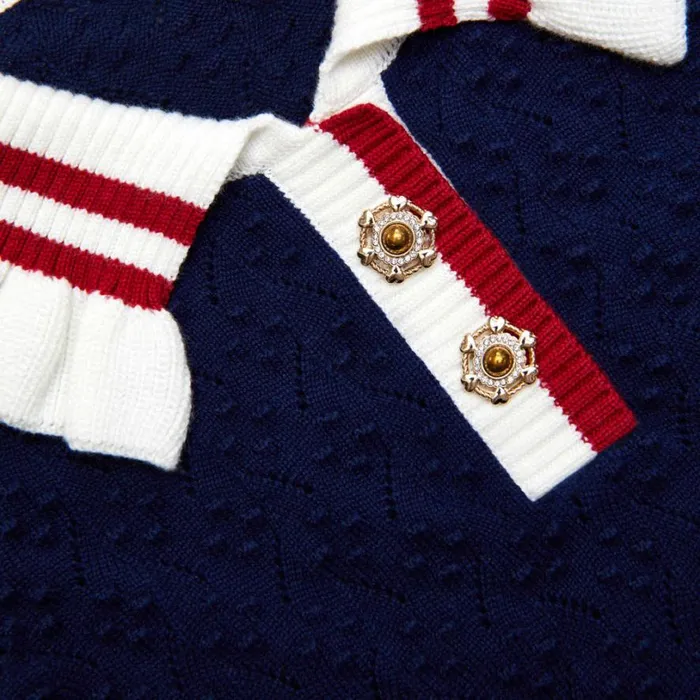 Navy Textured Knit Cardigan Kids Self Portrait Knitwear Navy Textured Knit Cardigan Kids Self Portrait Knitwear