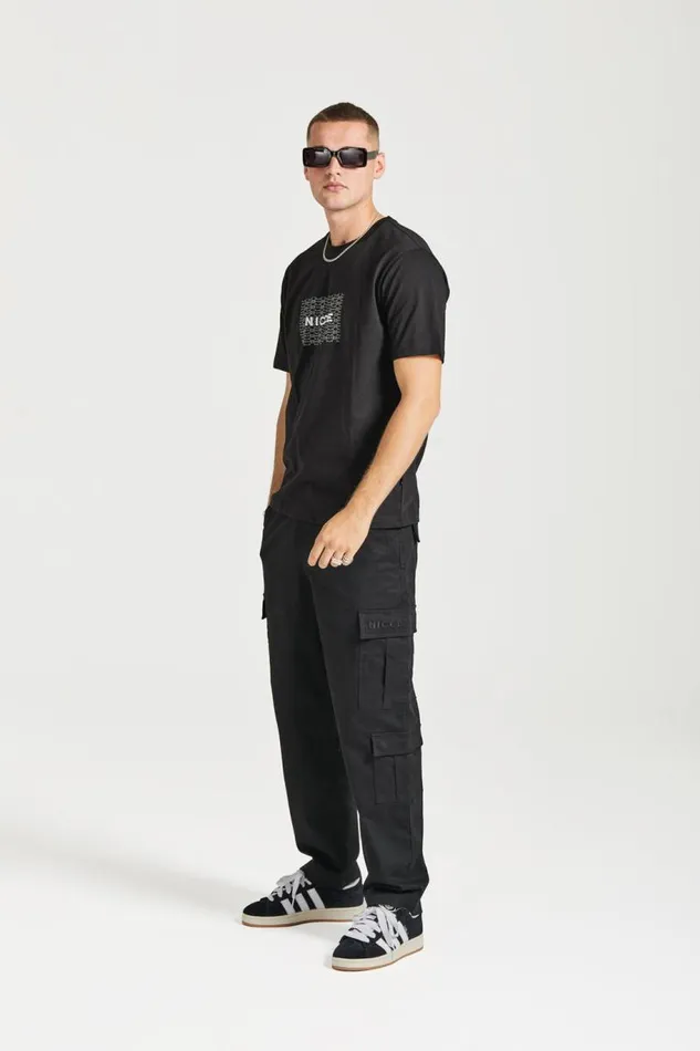 NICCE TShirts Mens NICCE Repeater Box Print TShirt Black