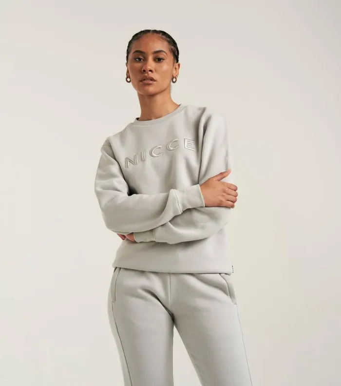NICCE Tracksuit Sets Womens NICCE WoErsa Sweat and Jogger Tracksuit Set Chalk Grey