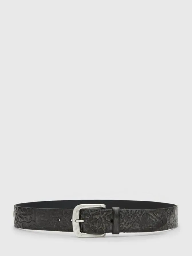 NOVA HAMMERED CRINKLE BELT Charcoal AccessoriesLeather John Varvatos Belts