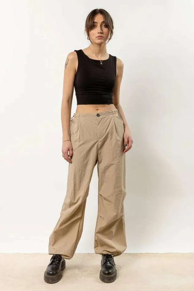 Nylon Parachute Pants In Camel 8211 FINAL SALE Camel Women Bohme Pants