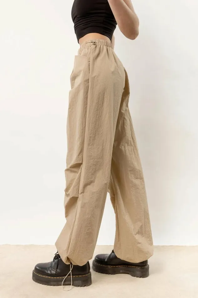 Nylon Parachute Pants In Camel 8211 FINAL SALE Camel Women Bohme Pants