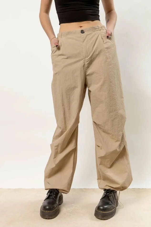 Nylon Parachute Pants In Camel 8211 FINAL SALE Camel Women Bohme Pants