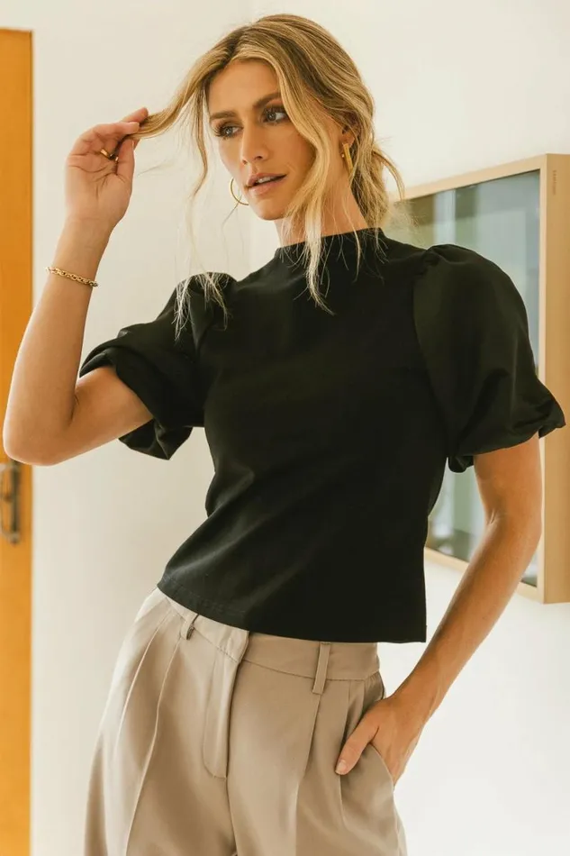 Octavia Top In Black Black Women Bohme Tops
