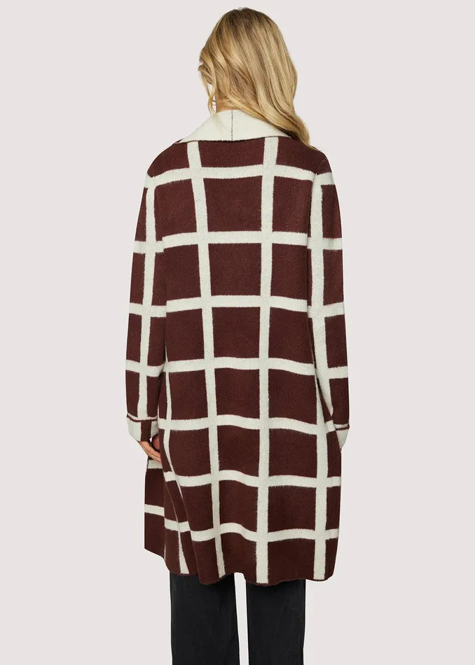 Off The Grid Cardigan Darkbrowngrid Women Lost Wander Tops