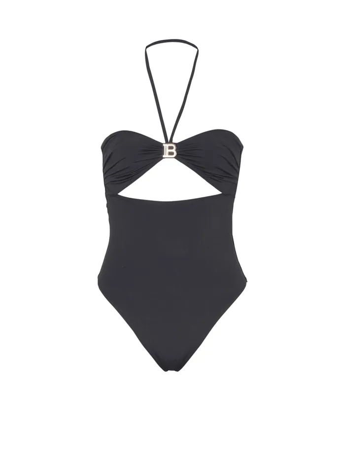 Onepiece Swimsuit With Cutout Black Women Balmain Swimwear