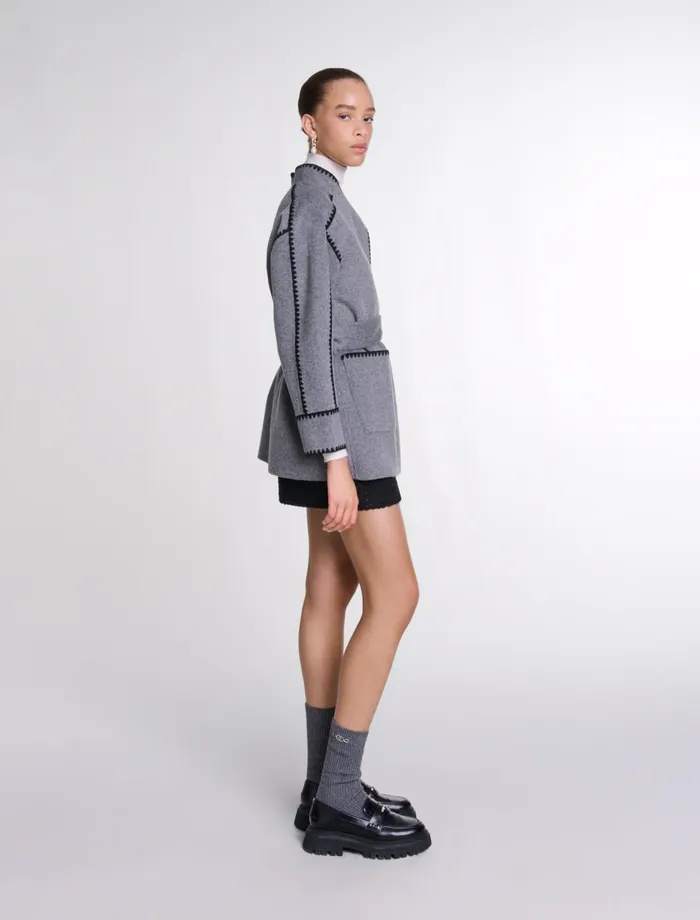 Other Accessories Women Maje Wool Blend Socks Grey