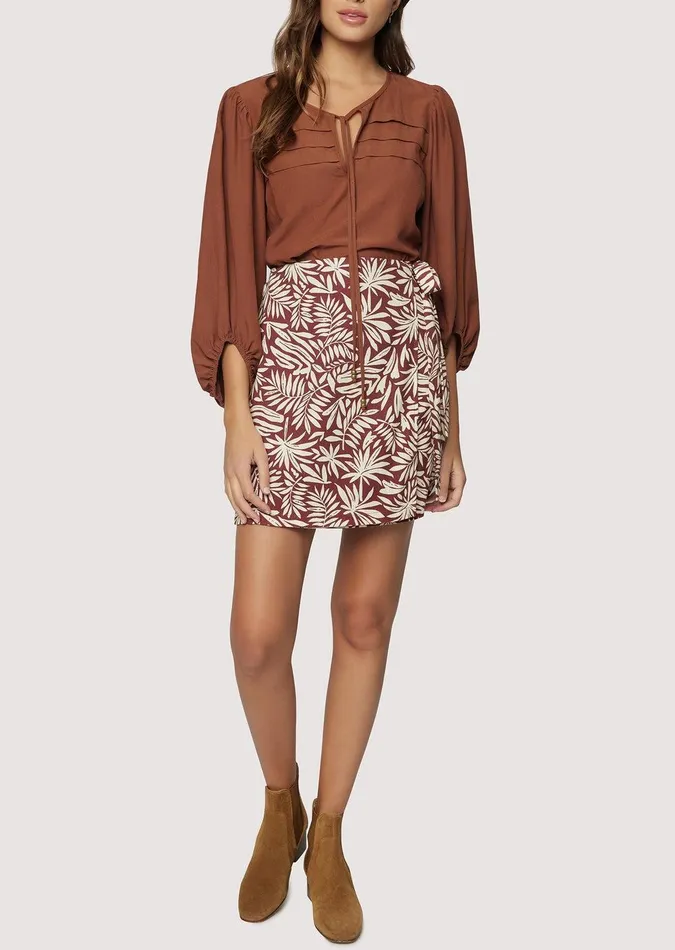 Palm Oasis Mini Skirt Brownwhitepalm Women Lost Wander Skirts
