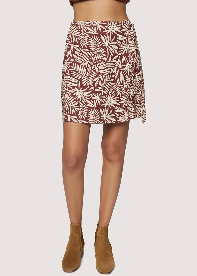 Palm Oasis Mini Skirt Brownwhitepalm Women Lost Wander Skirts