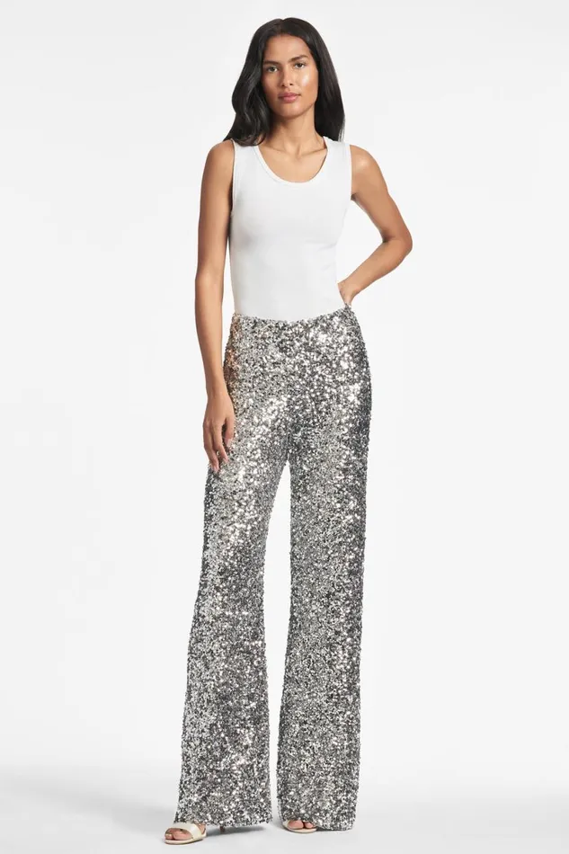 Pants and Jumpsuits Women Sachin and Babi Alli Pant 8211 Silver Sequins
