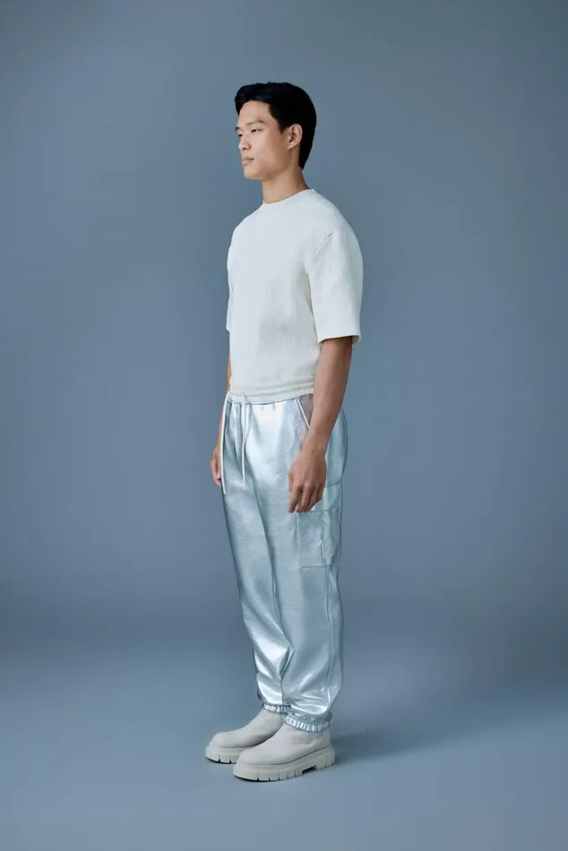 Pants and Shorts Men Mackage MARVINM Metallic Double Face Jersey Sweatpants Gold