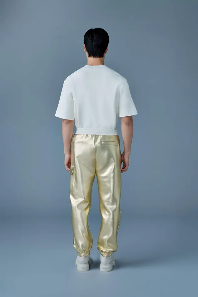 Pants and Shorts Men Mackage MARVINM Metallic Double Face Jersey Sweatpants Gold Pants and Shorts Men Mackage MARVINM Metallic Double Face Jersey Sweatpants Gold
