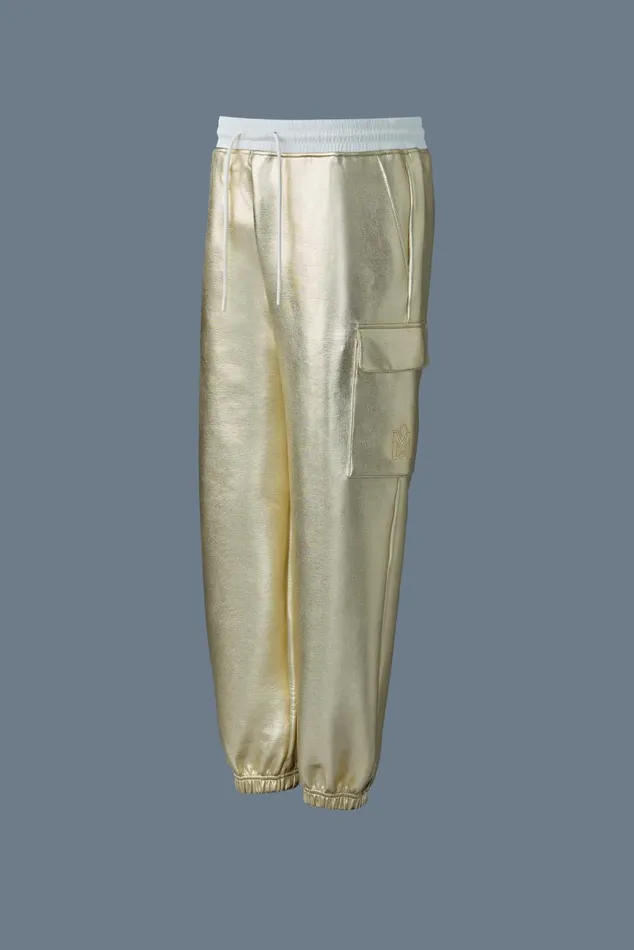 Pants and Shorts Men Mackage MARVINM Metallic Double Face Jersey Sweatpants Gold Pants and Shorts Men Mackage MARVINM Metallic Double Face Jersey Sweatpants Gold