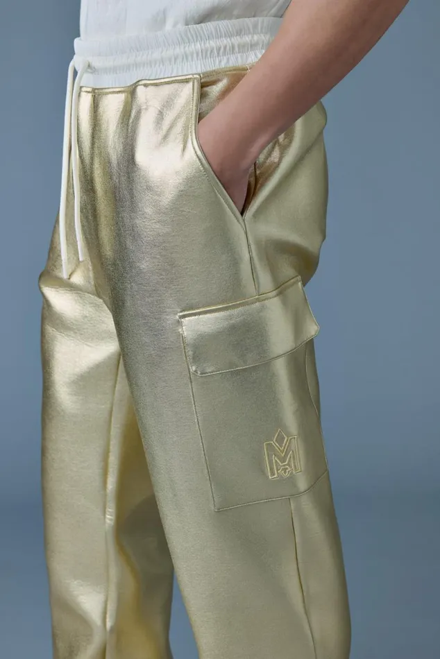 Pants and Shorts Men Mackage MARVINM Metallic Double Face Jersey Sweatpants Gold Pants and Shorts Men Mackage MARVINM Metallic Double Face Jersey Sweatpants Gold