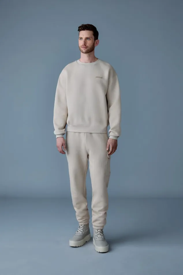Pants and Shorts Men Mackage MARVINR Double Face Jersey Cargo Sweatpants Cream Pants and Shorts Men Mackage MARVINR Double Face Jersey Cargo Sweatpants Cream