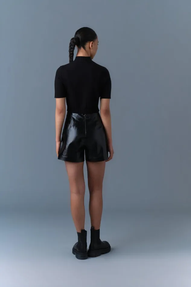 Pants and Shorts Women Mackage DAVA Panelled Leather Shorts Black Pants and Shorts Women Mackage DAVA Panelled Leather Shorts Black