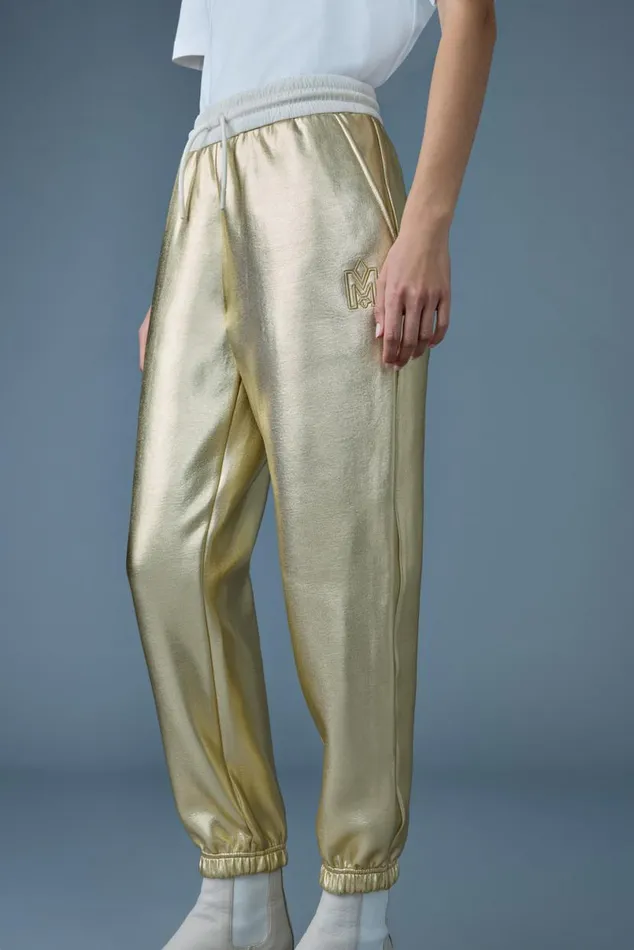 Pants and Shorts Women Mackage NEVM Metallic Finish Doubleface Jersey Sweatpants Gold Pants and Shorts Women Mackage NEVM Metallic Finish Doubleface Jersey Sweatpants Gold
