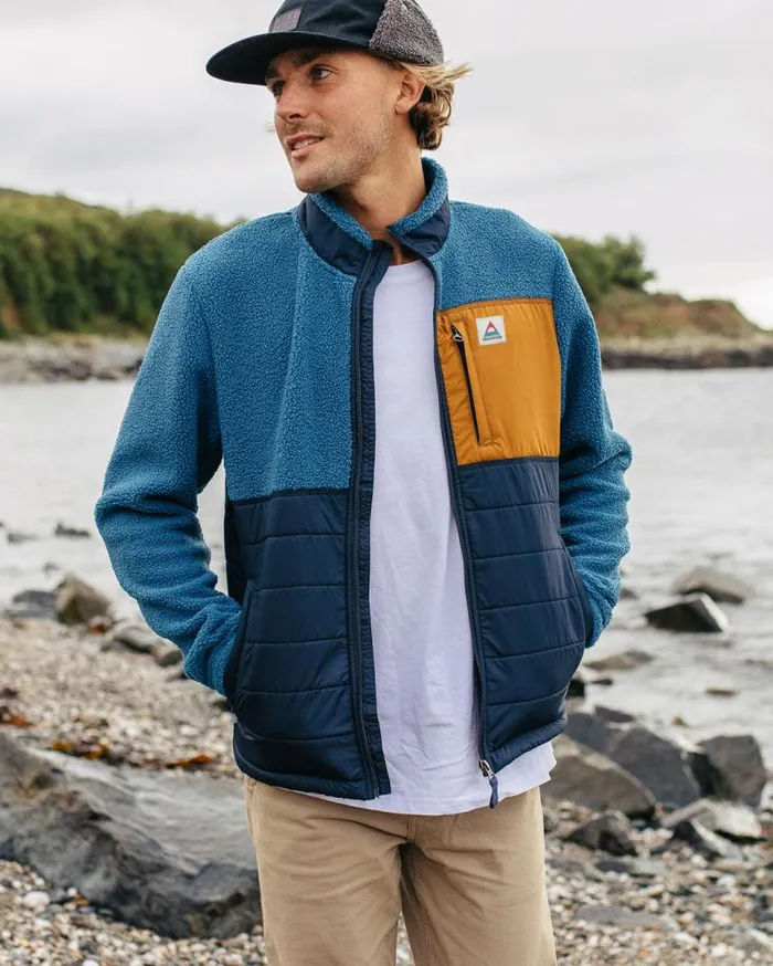 Passenger Clothing Born Explorer Recycled PolarLined Sherpa Fleece Blue Steel Men Fleece