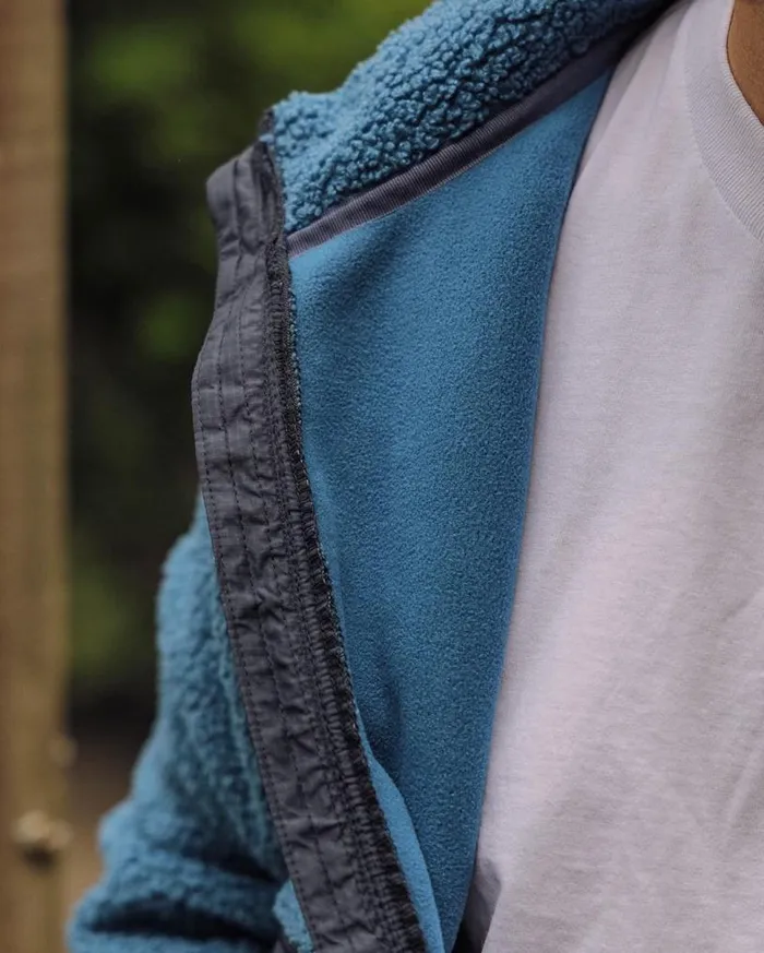 Passenger Clothing Born Explorer Recycled PolarLined Sherpa Fleece Blue Steel Men Fleece