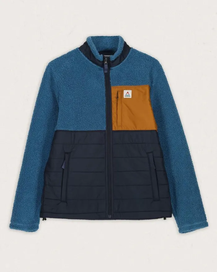 Passenger Clothing Born Explorer Recycled PolarLined Sherpa Fleece Blue Steel Men Fleece