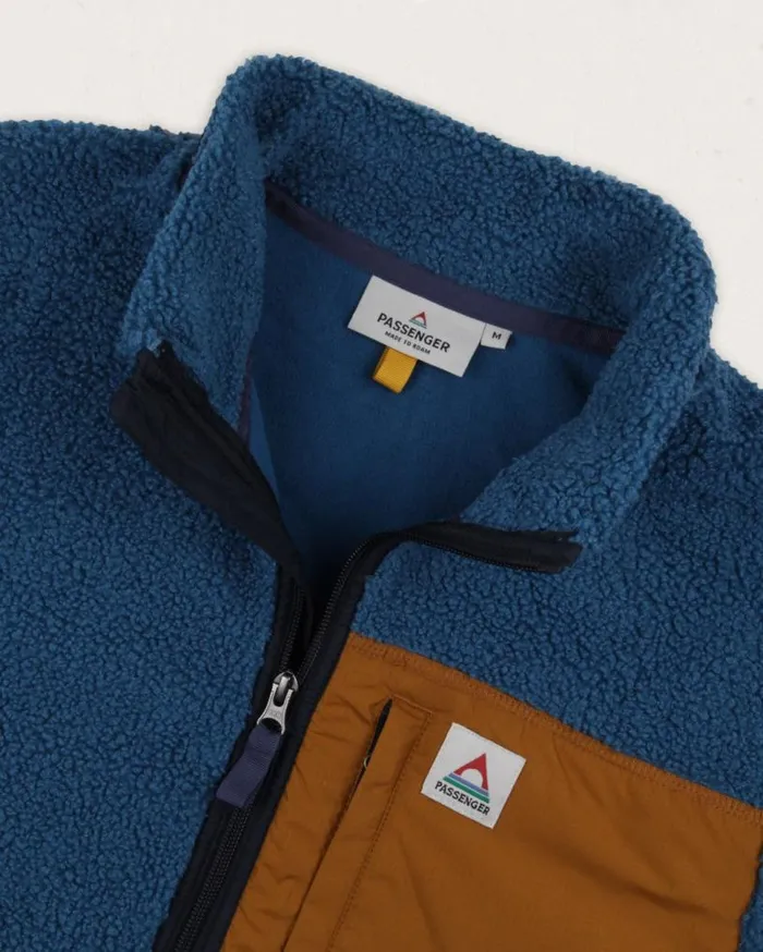 Passenger Clothing Born Explorer Recycled PolarLined Sherpa Fleece Blue Steel Men Fleece