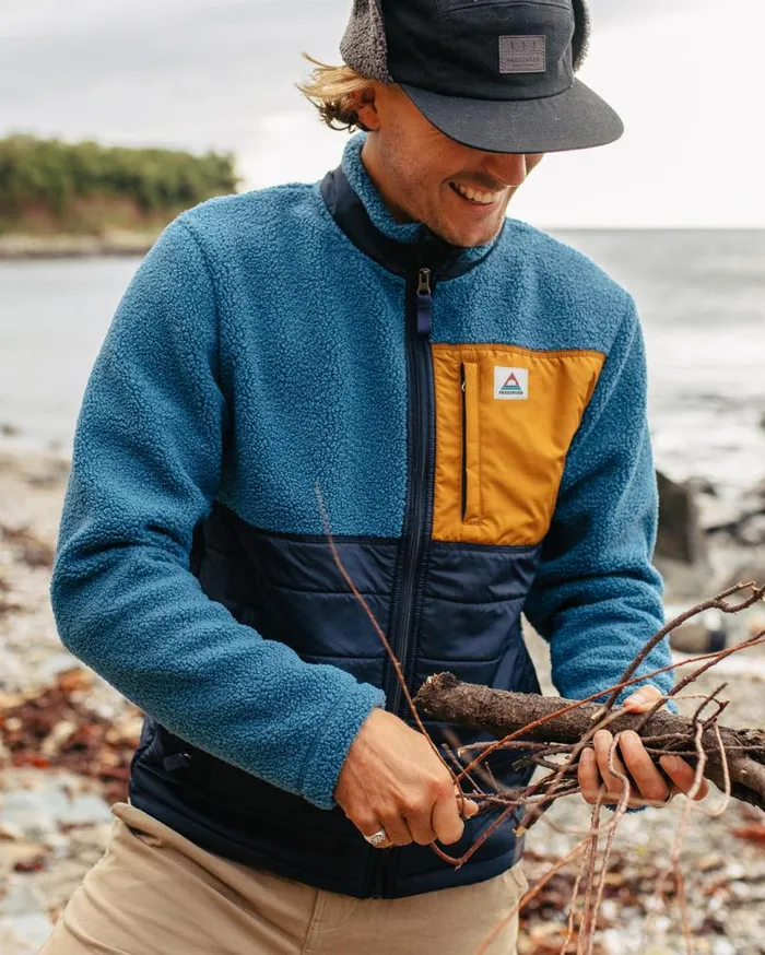 Passenger Clothing Born Explorer Recycled PolarLined Sherpa Fleece Blue Steel Men Fleece