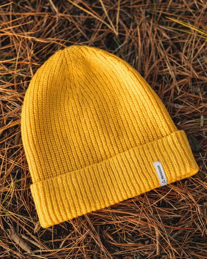 Passenger Clothing Compass Recycled 20 Beanie Mustard Yellow WomenMen Beanies