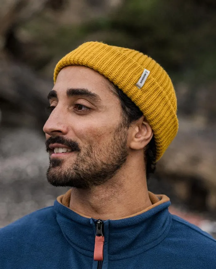 Passenger Clothing Compass Recycled 20 Beanie Mustard Yellow WomenMen Beanies