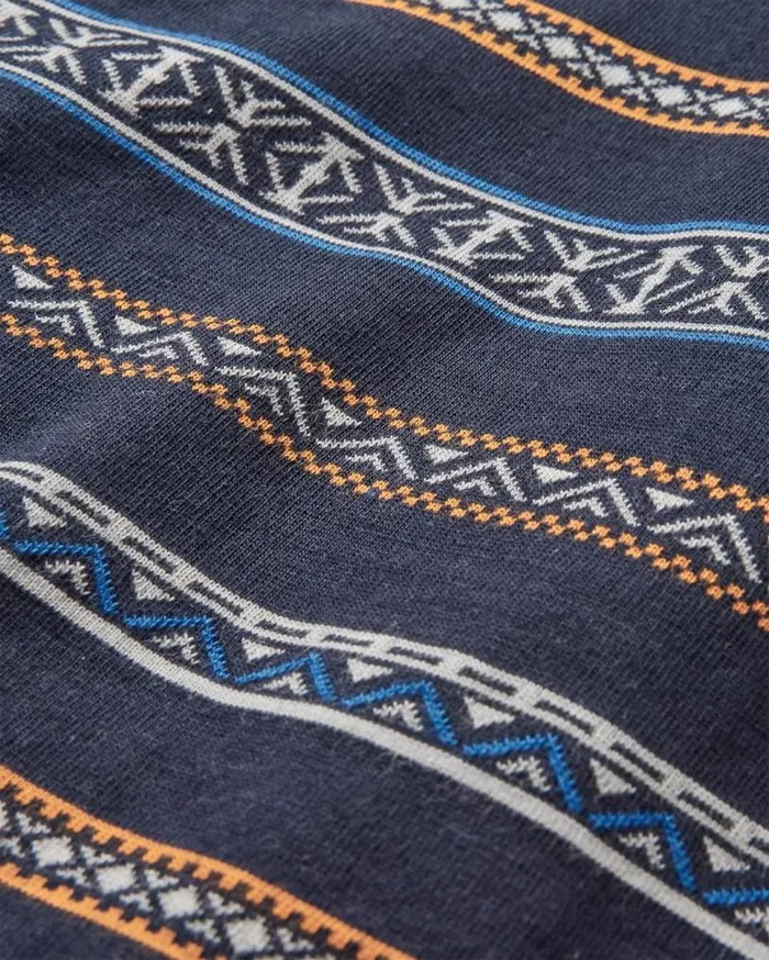 Passenger Clothing Crackle Organic Relaxed Fit LS TShirt Midnight Fairisle Men TShirts and Vests