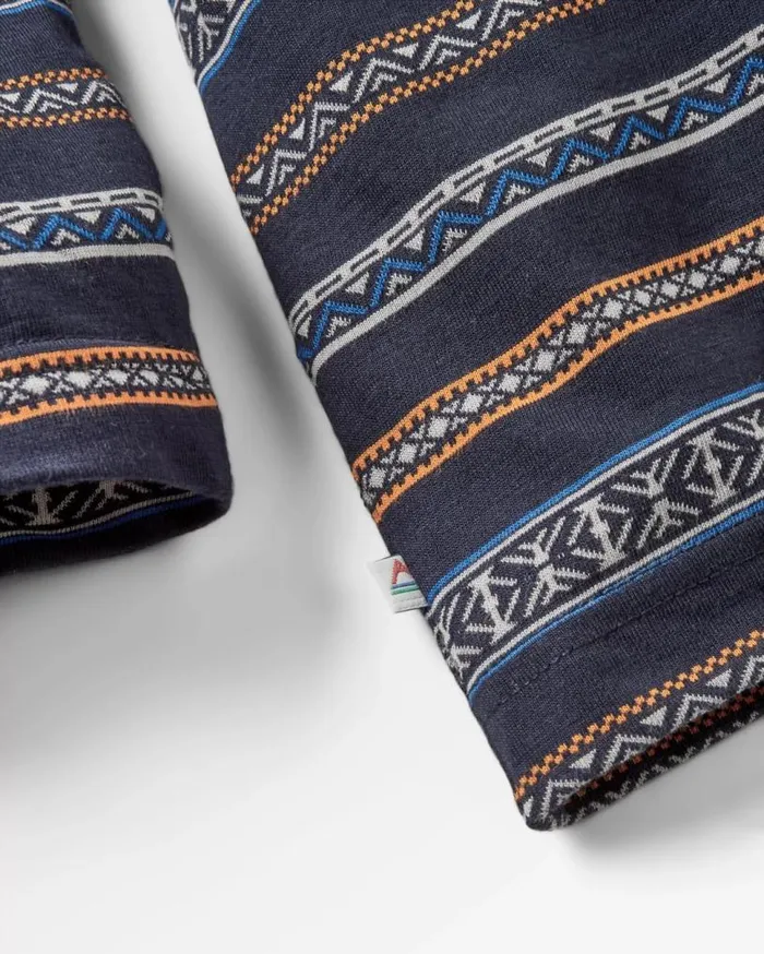 Passenger Clothing Crackle Organic Relaxed Fit LS TShirt Midnight Fairisle Men TShirts and Vests