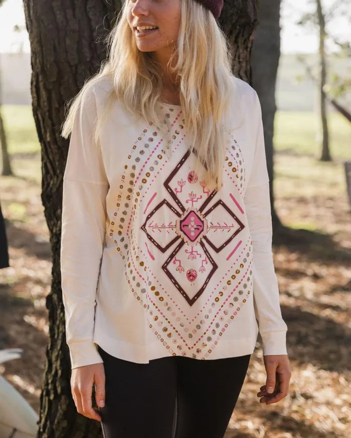 Passenger Clothing Craft Organic Cotton LS TShirt Off White Women Tops and TShirts