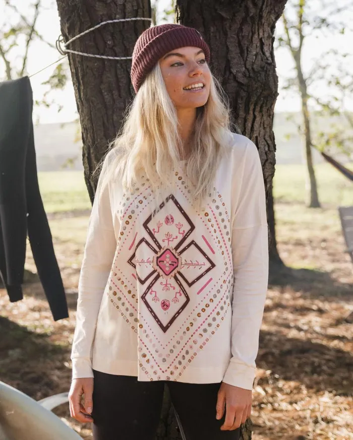 Passenger Clothing Craft Organic Cotton LS TShirt Off White Women Tops and TShirts