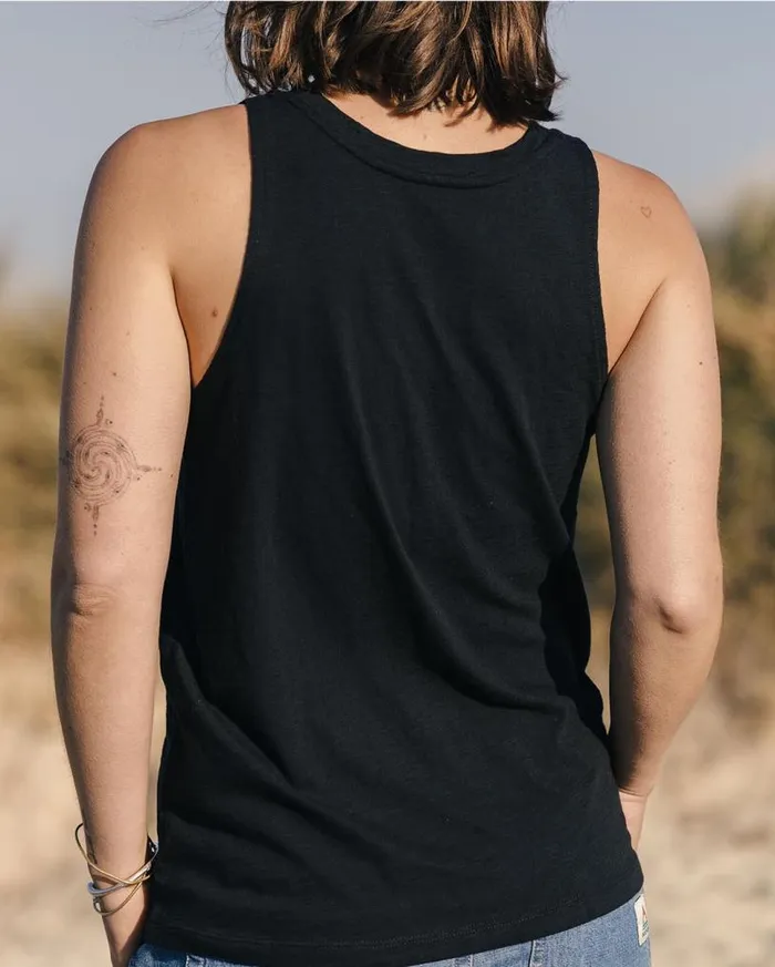 Passenger Clothing Daisy Chain Recycled Cotton Vest Black Women Tops and TShirts
