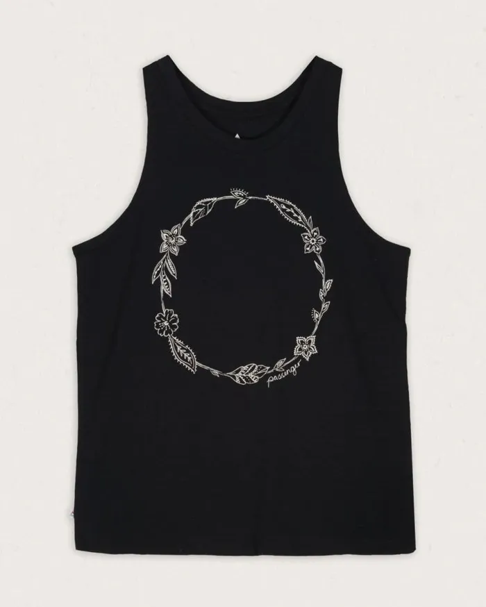 Passenger Clothing Daisy Chain Recycled Cotton Vest Black Women Tops and TShirts