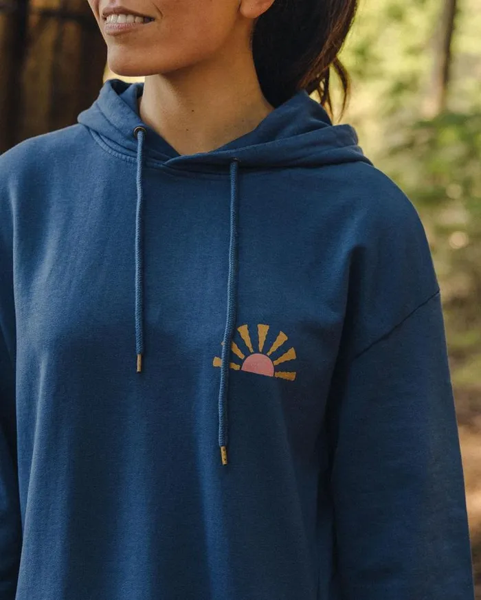 Passenger Clothing Drifters Recycled Cotton Hoodie Dark Denim Women Hoodies and Sweatshirts