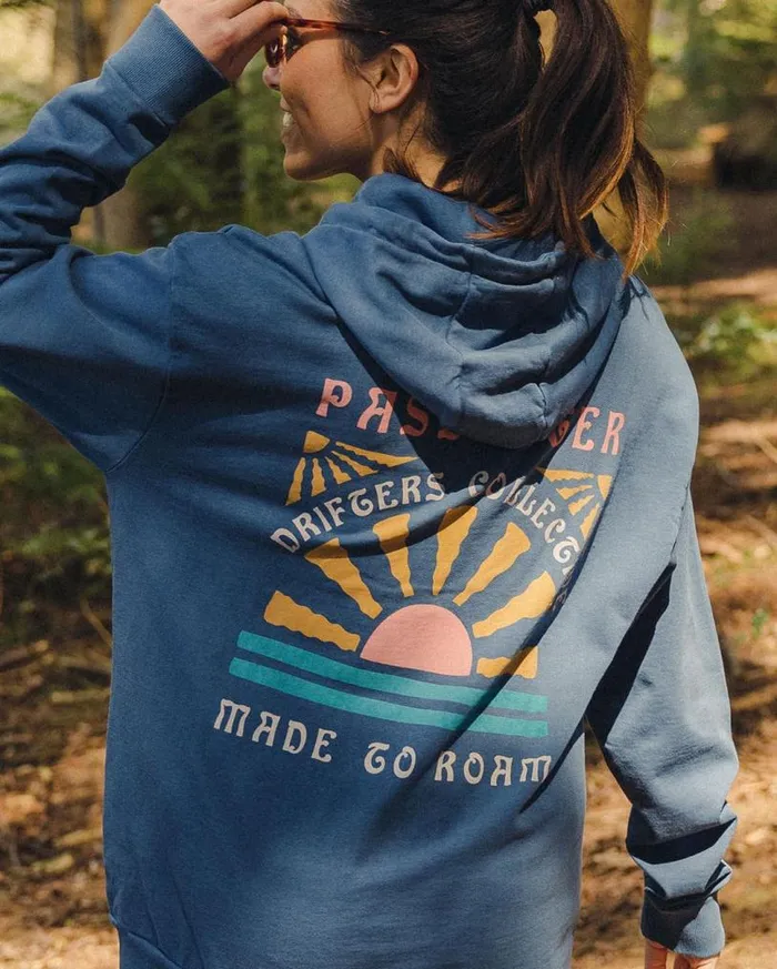 Passenger Clothing Drifters Recycled Cotton Hoodie Dark Denim Women Hoodies and Sweatshirts