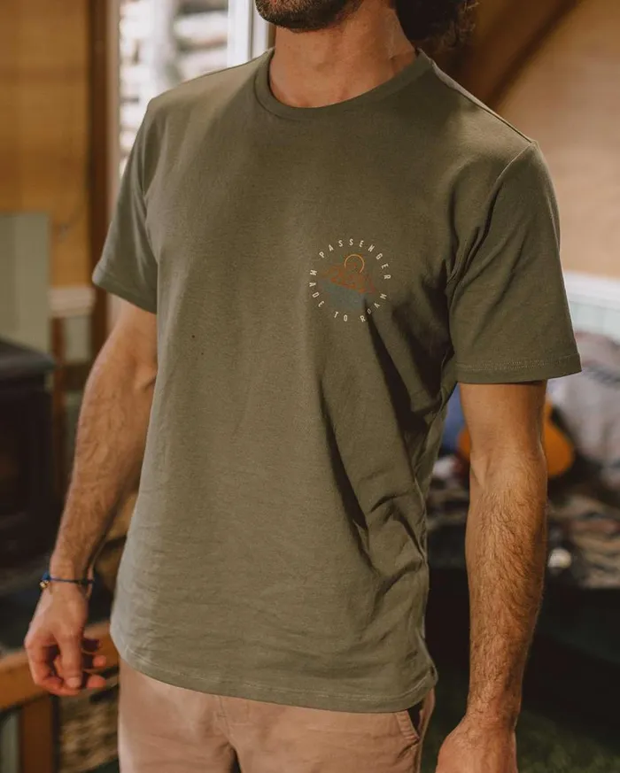 Passenger Clothing Escapism Recycled Cotton TShirt Dusty Olive Men TShirts and Vests